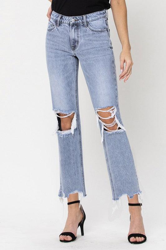 Mid Rise Flare Jeans- Doss Dollz