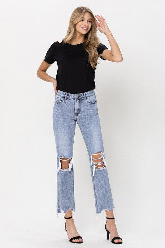 Mid Rise Flare Jeans- Doss Dollz