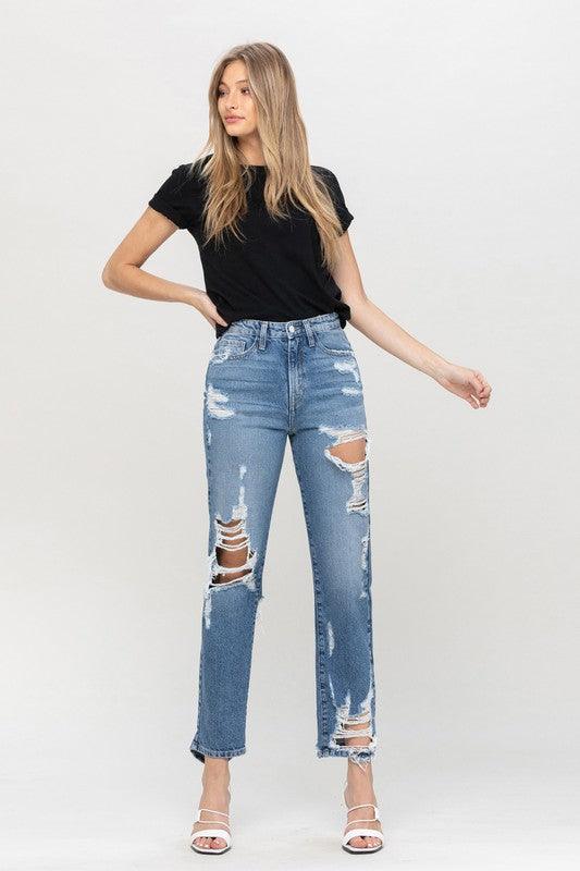 Mid Rise Flare Jeans- Doss Dollz