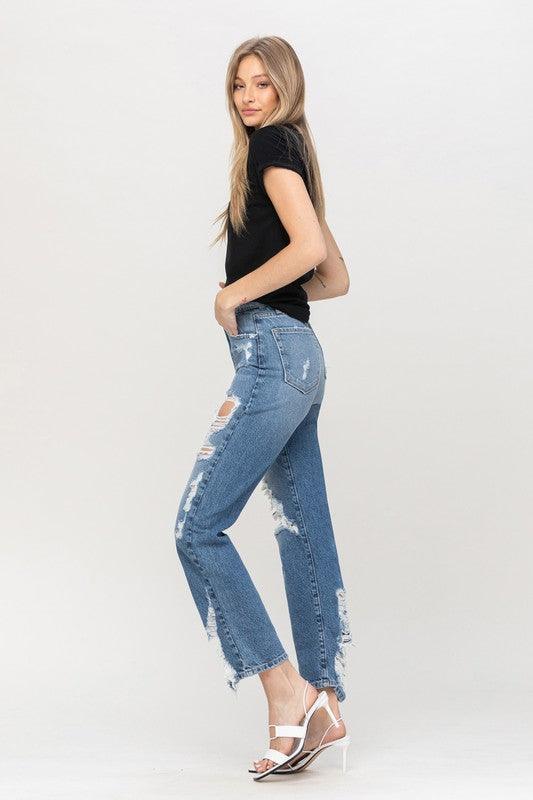 Mid Rise Flare Jeans- Doss Dollz