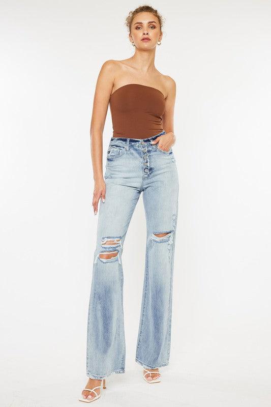 Mid Rise Flare Jeans- Doss Dollz