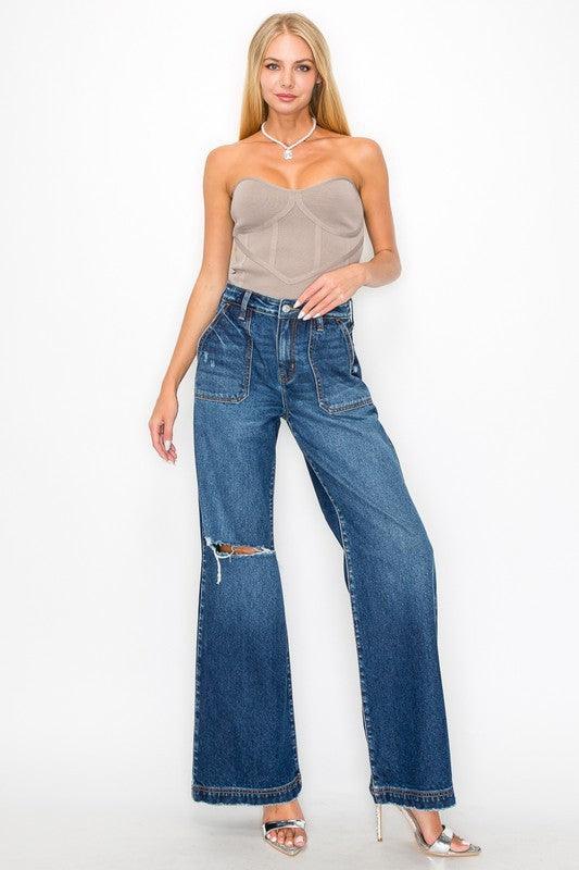 Mid Rise Flare Jeans- Doss Dollz