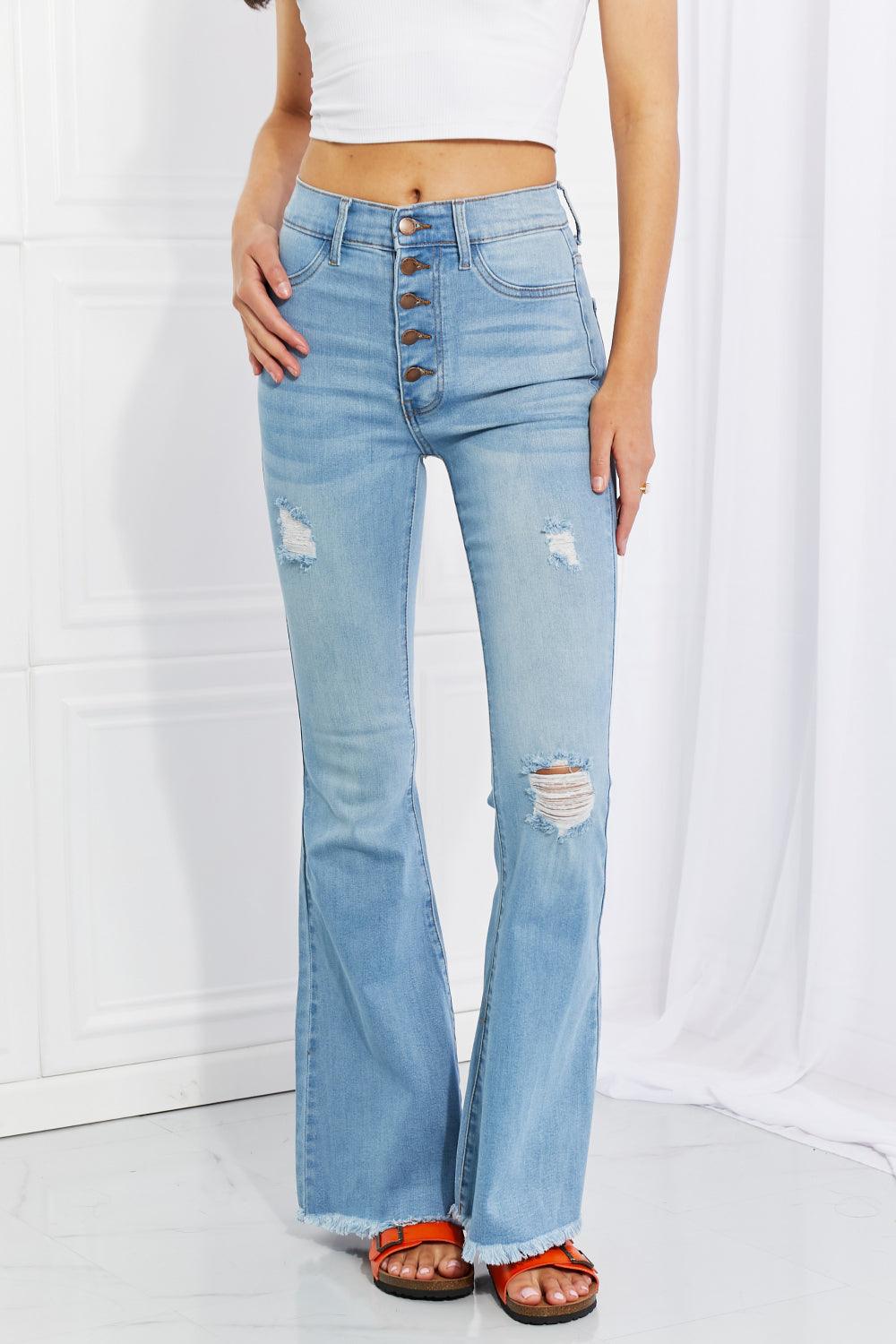 Mid Rise Flare Jeans- Doss Dollz