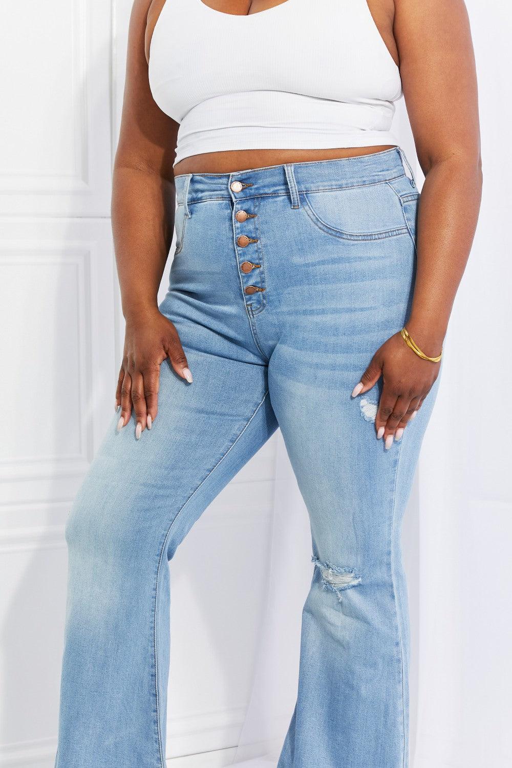 Mid Rise Flare Jeans- Doss Dollz