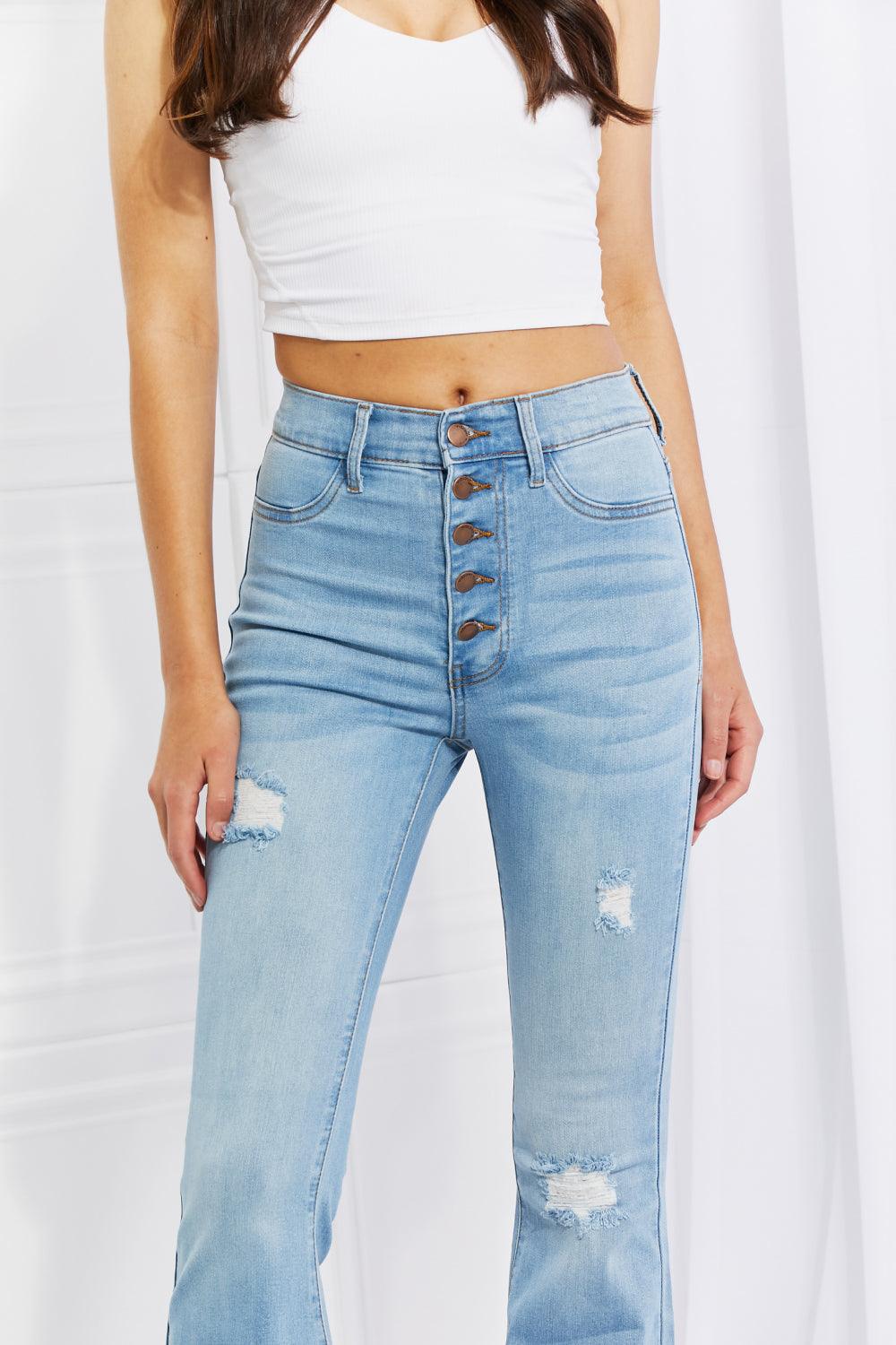 Mid Rise Flare Jeans- Doss Dollz