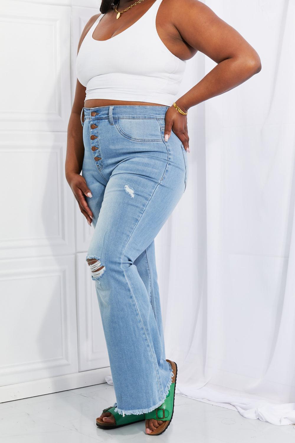 Mid Rise Flare Jeans- Doss Dollz